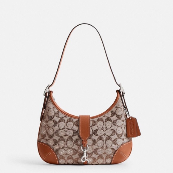 Coach Handbags - Coach Hamptons Hobo Bag In Crystal Signature Jacquard Purses